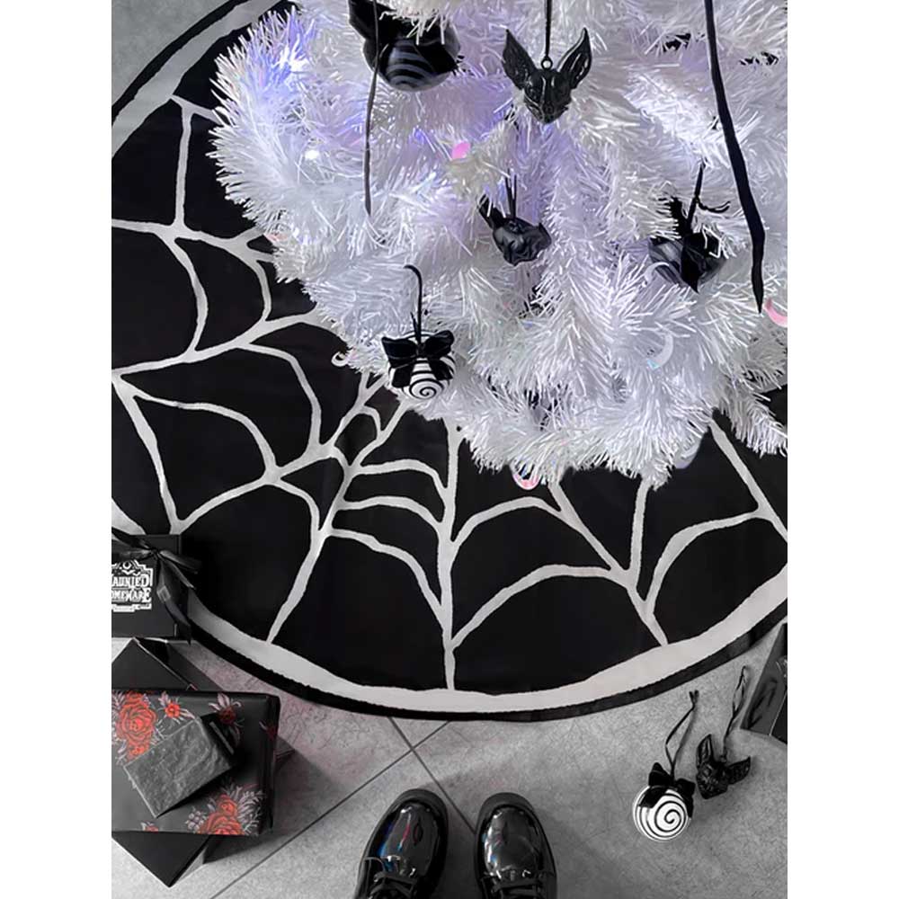 Killstar - Web Jupe de sapin de Noël - Noir/Blanc